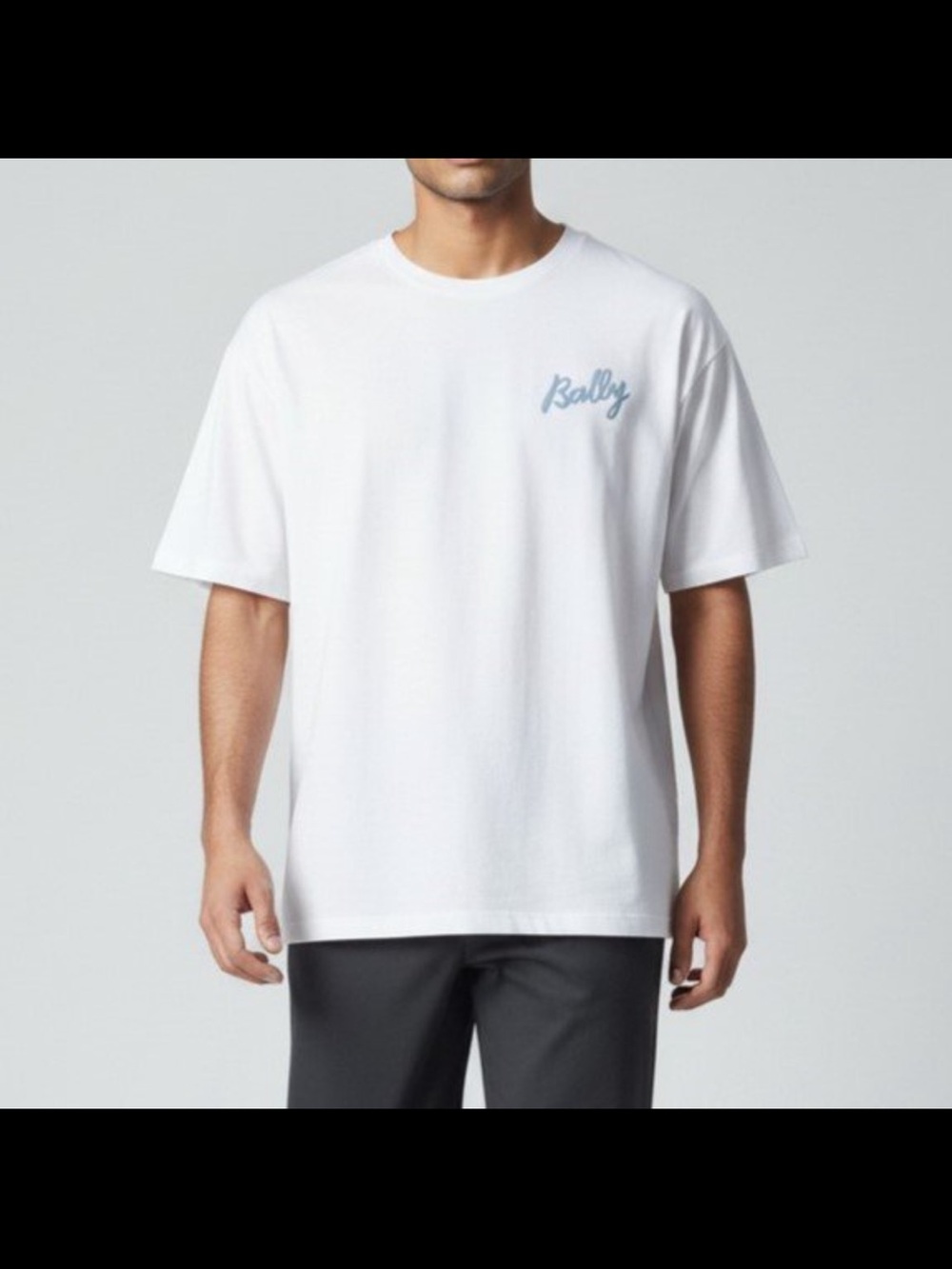 Bally Men’s White Logo Short Sleeve Men's T-Shirt Large
